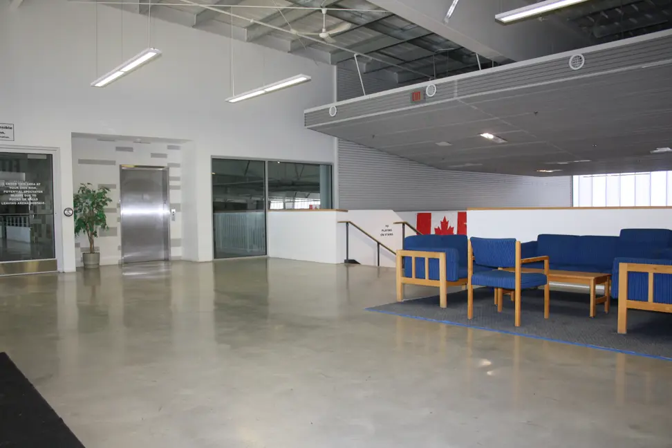 NKCC upper level lounge, elevator and area seating entrance